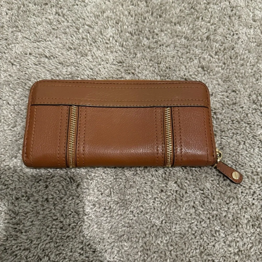 Michael Kors zippered accent pebbled leather zip around wallet